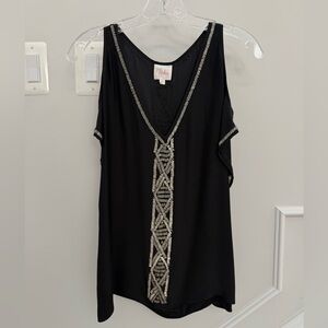 Parker Silk Beaded Top 🖤🩶✨